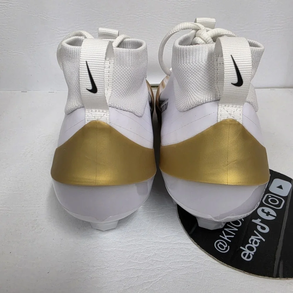 Nike Vapor Pro 1 White Gold Football Cleats FB3298-103 Men's Size 12.5